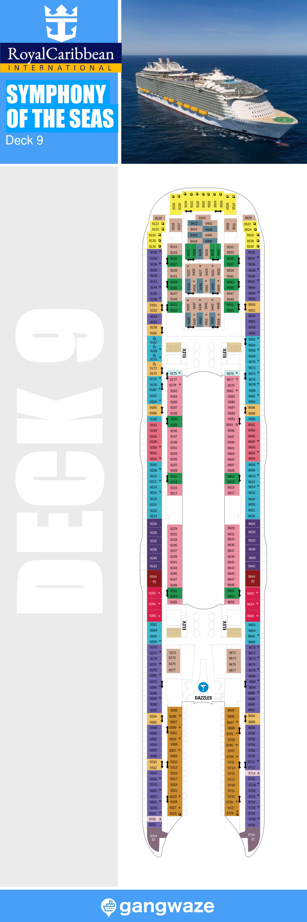 Symphony of the Seas Deck 9 Activities & Deck Plan Layout